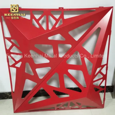 Building Material Red Color Custom Laser Cut Decorative Facade Curtain Wall Panel Terracotta Panel Wall Panels Exterior Cladding (CW-02)